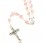 Chapelet perle verre rose avec corole