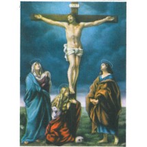 Image religieuse - Crucifixion avec la Vierge Marie