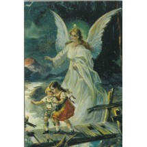 Ange gardien dorure - Image Religieuse avec dorure
