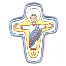 Croix céramique Christ en résurrection
