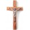 Croix de cou avec Christ en Olivier biseauté