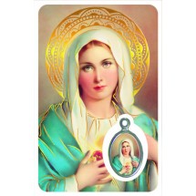 Carte médaille Sacré Coeur de Marie