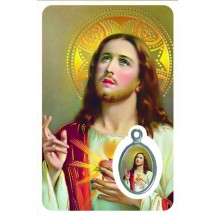 Carte médaille Sacré Coeur de Jésus