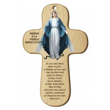 Croix bois imprimée - Vierge Miraculeuse