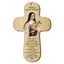 Croix bois imprimée - Sainte Thérèse