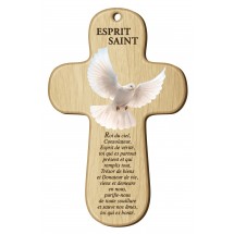 Croix bois imprimée - Saint Esprit
