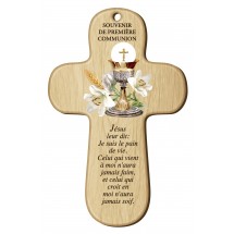 Croix bois imprimée - Souvenir de ma première Communion