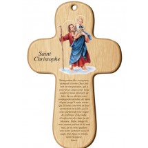 Croix bois imprimée - Saint Christophe