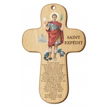 Croix bois imprimée - Saint Expédit