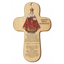 Croix bois imprimée - Enfant Jésus de Prague