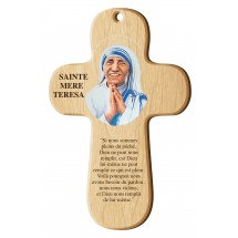Croix bois imprimée - Sainte Mère Térésa