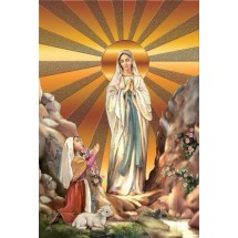 Cadre doré apparitions Lourdes