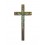 Crucifix bois clair filet métal 16cm