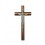 Crucifix bois foncé filet métal 16cm