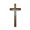Crucifix bois foncé filet métal 20cm