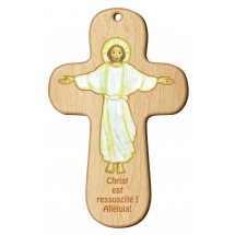 Croix Maite Roche 1B - Christ ressuscité bois