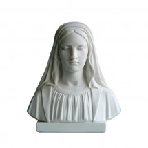 STATUE ALBATRE 28CM - Buste de la Vierge.