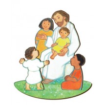 Statue Figurine Chrétienne Christ avec enfants - Maïte Roche