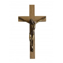 Crucifix bois - Chêne massif avec Christ