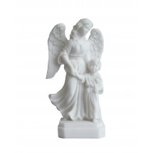 Statue albâtre - 14 cm - Ange gardien fille