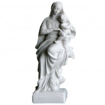 STATUE ALBATRE 20CM - Vierge à l'enfant.