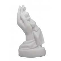 STATUE ALBATRE 13CM - ANGE MAIN garçon