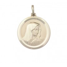 Médaille en argent émaillé - Vierge/NDL 20mm