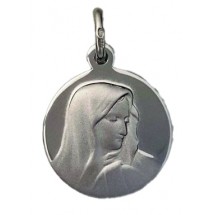Médaille en argent - profil de Vierge 16mm