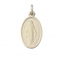 Médaille argent - Vierge Miraculeuse bord limé - 12mm