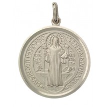 Médaille argent - Saint Benoit 25mm