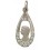 Médaille argent strass blanc - Vierge 22mm