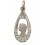 Médaille argent strass blanc - Vierge 22mm