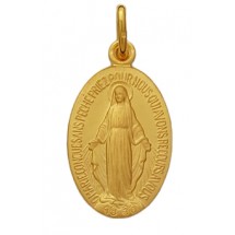 Médaille Plaqué or 3µ - Vierge Miraculeuse bord lisse - 14mm