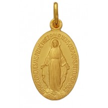 Médaille Plaqué or 3µ - Vierge Miraculeuse bord lisse - 16mm