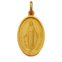 Médaille Plaqué or 3µ - Vierge Miraculeuse bord rond - 12mm