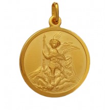 Médaille Plaqué or 3µ - St Michel 16mm