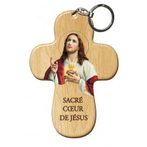 Porte Clef bois imprimé - SC Jésus.