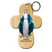 Porte Clef bois imprimé - Vierge Miraculeuse