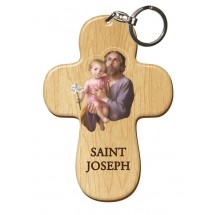 Porte Clef bois imprimé - St Joseph