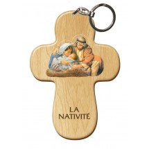 Porte Clef bois imprimé - Sainte Famille