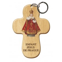 Porte Clef bois imprimé - Petit Enfant Jésus de Prague