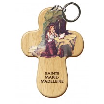 Porte Clef bois imprimé - Sainte Marie Madeleine.