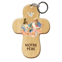 Porte Clef bois imprimé - Notre Père.