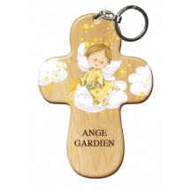 Porte Clef bois imprimé - Petit ange 1