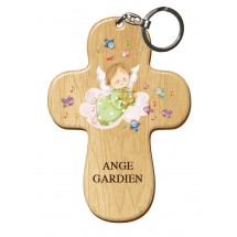 Porte Clef bois imprimé - Petit ange 2