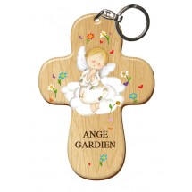 Porte Clef bois imprimé - Petit ange 3