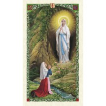 Carte prière plastifiée Notre Dame de Lourdes