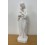 STATUE ALBATRE 17CM -Vierge ND Eucharistie dorée