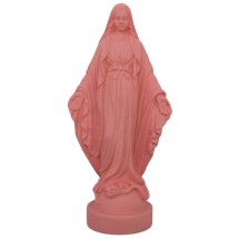 STATUE ALBATRE 17CM - Vierge Miraculeuse Rose
