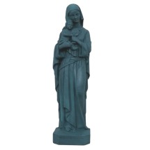 STATUE ALBATRE 17CM - ND Eucharistie Bleu pétrole